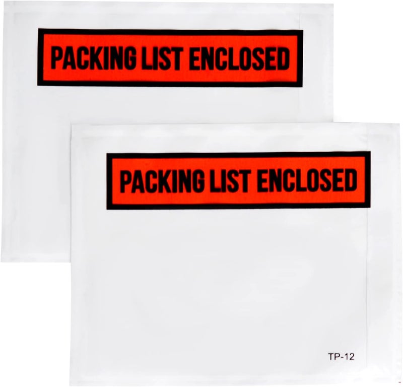 IN SAFE PACK 100 PCS 4.5"x 5.5" Packing List Envelopes - Self-Adhesive Shipping/Mailing Pouch Enclosed Bags for Packing Slips Invoice Label… - Image 1